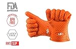 Flexible Silicone BBQ Gloves - Silicone Oven Mitts Gloves - Heat Resistant,Grilling,Cooking,Smoking,Baking Barbecue - Potholder Heat Resistant Gloves - 10.6" Long