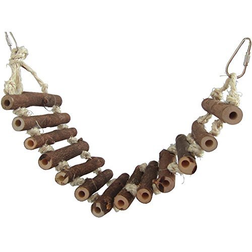 Naturals Wooden Rope Ladder Bird Toy Width 3 inches By Length 20 inches