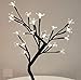 Creative Motion 64-Piece Warm LED Lights Desk Top Cherry Blossom Tree, 17.71-Inch, White