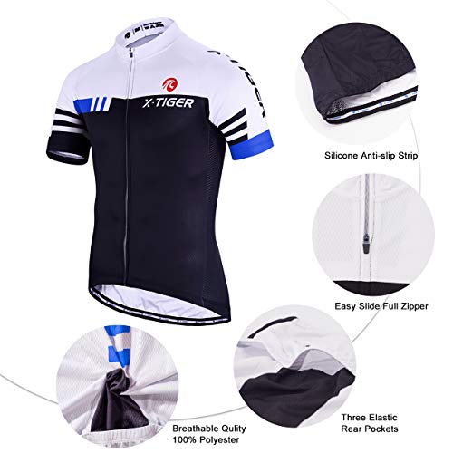 image for X-TIGER Men's Cycling Jersey Set Short Sleeve Biking with 5D Gel Padde