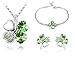 KATGI Fashion Austrian Crystal Lucky Four Leaf Clover Necklace, Bracelet, or Earrings