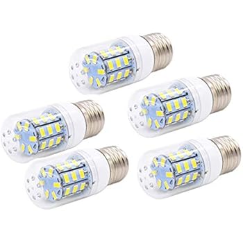 MD Lighting 5W E26/E27 LED Bulb Corn Light Bulbs(5 Pack)- 5730 SMD 24 LEDs Bulb Lamp 450LM Daylight White 6000K LED Corn Bulb Replacement for Home Office Bar Ceiling Light Wall Lamp,AC110V-130V