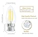 Lamsky 4W B22 Bayonet LED Filament Candle Light Bulb,2700K Warm White 400LM,C35 Shape Bullet Top,40W Incandescent Equivalent,Non-dimmable,4 Pack