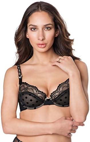 Dita Von Teese Molded Cup Underwire Demi Nursing Bra,BlackDot,38D