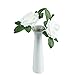 Vlovelife 50pcs White Real Looking Fake Roses Artificial Flowers Roses Head with Stem for DIY Wedding Bouquets Centerpieces Arrangements Birthday Baby Shower Home Party Decorations (White)