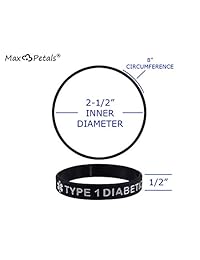 Max Petals - Pulsera de silicona con identificación médica de alerta de insulina diabética tipo 1