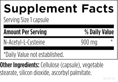Designs for Health NAC - 900mg N-Acetyl-L-Cysteine, Antioxidant Glutathione Precursor - Detox + Workout Recovery Support - Non-GMO + Gluten Free Supplement (120 Capsules)