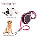Retractable Dog Leash 16 ft Heavy Duty Walking Leashes Perfect for Medium Small Dog One Button Brake & Lock Comfortable Hand Grip Tangle Free with Anti-Slip Handle (Pink)