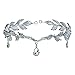 BABEYOND Elegant Rhinestone Leaf Wedding Bridal Bridesmaid Forehead Band Dangle Rhinestone Bridal Tiara Crown with Gift Box , Silver, One size primary