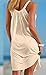 Casual Loose Mini Dresses for Women Beach Dress Sleeveless Pleated Fashion, Apricot-cotton, Medium