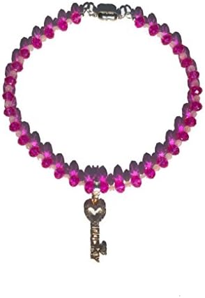 Akstar Gold Plated Heart Lucky Pendant Magnetic Clasp Beaded Necklace for Girls 4-8 Years