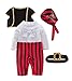 LXKIKMM May's Baby Boys Captain Infant Costumes Cap Stinker Pirate Costume 4pcs Set