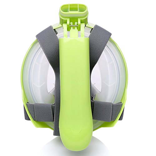 YOOCOOL Full Face Snorkel Mask Foldable 180° Panoramic View Diving Scuba Mask Free Breathing Full Face Snorkeling Mask with Waterproof Phone Bag (Kids Green, Extra Small) - Thumbnail 7