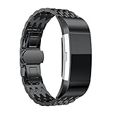 Replacement Bands for Fitbit Charge 2, Elftear Dragon Luxury Stainless Steel Metal Clasp Wrist Strap Watchband for Fitbit Charge 2 Fitness Tracker