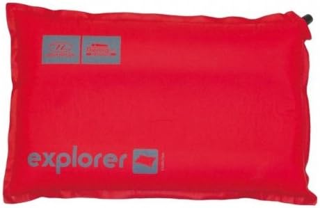 Highlander Outdoor Explorer Self Inflate Pillow, Red/Grey
