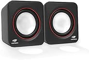 C3Tech Caixa de som SP-301BK Preto - Sistema de audio 2.0 P2 Com Blindagem Eletromagnética alimentacao via por