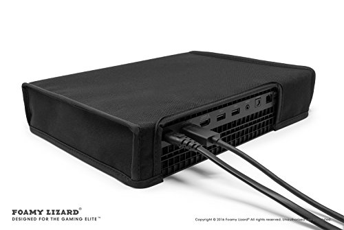 Xbox One X Dust Cover by Foamy Lizard - THE ORIGINAL MADE IN U.S.A. TexoShield (TM) premium ultra fine soft velvet lining nylon dust guard with back cable port (Horizontal)