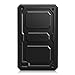 Fintie Impact Resistant Case for Amazon Fire (Previous Generation - 5th) 2015 release - [CaseBot Tuatara] Rugged Unibody Hybrid Full Protective Bumper Cover with Built-in Screen Protector, Black
