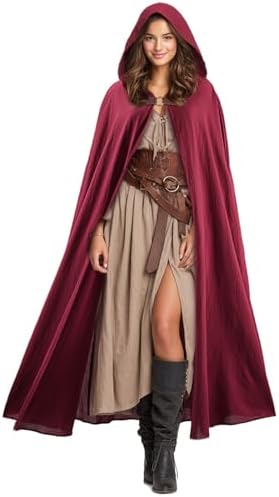 Capa De Brujas Y Vampiros Larga Para Mujer | Vestido Gótico De Halloween, Capa Con Capucha Para Cosplay, Ropa Misteriosa Para Fiestas, Bodas Y Fotos De Otoño