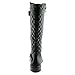 Forever Link Women's MANGO-21 Quilted Zipper Accent Riding Boots, Black, 8