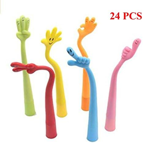 SBParts 24PCS Just Life Kids Gifts Funny Bending Hand Gesture Ballpoint Pen Creative Gift for Student Office Lady