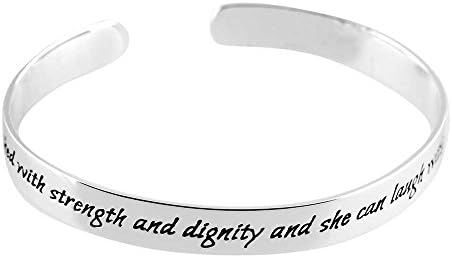 Jozie B She is Clothed with Strength Dignity Women's Silver-Plated Cuff Bracelet