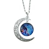 Ammazona Antique Vintage Moon Time Necklace Sweater Chain Pendant Jewelry