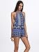 Choies Women's Polyester Blue Cut Out Back Bohemian Casual Loose Romper Playsuit S