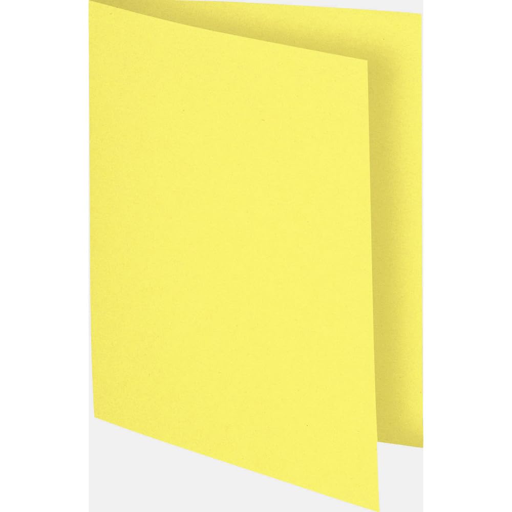 Exacompta - Ref 160005E - Forever Collection - Flash Square Cut Folders - 240 x 320mm in Size, Suitable for A4 Documents, 220gsm Recycled Card - Yellow (100 Pack)