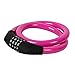 RORIO Bike Cable Lock, 4 Digit Security Resettable Combination Coiling Cable Bike Locks Without Mounting Bracket Pink