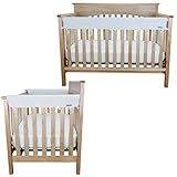 CribWrap Medium 3PC Rail Cover Set By Trend Lab, Jersey Knit White