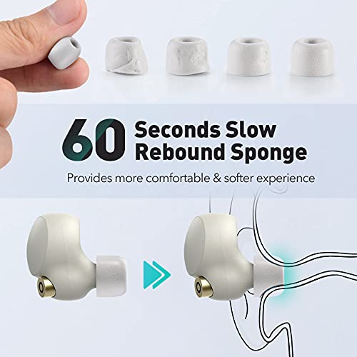 Memory Foam Tips for Sony WF-1000XM4 WF-1000XM3, Anti-Slip