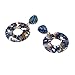 Women's Hollow Round Acrylic Earrings, Fashion Semi Precious Stones Resin Post Dangle Hoop Earrings for Women Girls (Style A- Tortoise Shell) (Style A- Floral)