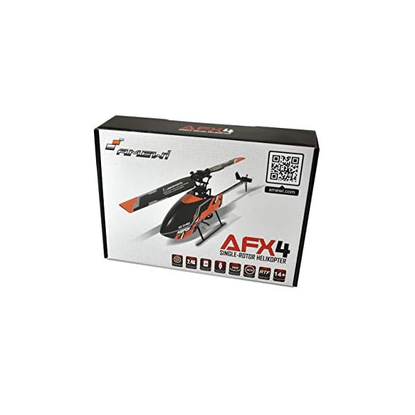 Amewi 25312 AFX4 Single-Rotor Helikopter 4-Kanal 6G RTF 2,4GHz RC Hubschrauber, Schwarz-orange – Bild 7