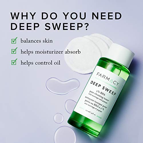 Farmacy Deep Sweep 2% BHA Toner for Face - Pore Cleaner and Facial Exfoliator with Salicylic Acid (4 Fl Oz) - Image 3