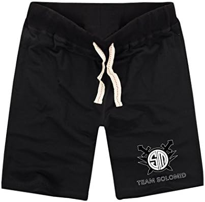 Sysuer Mens LOL TSM Logo Cotton Gym Shorts Casual Short Black