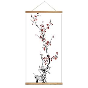 wall26 Hanging Poster Wooden Framed Beautiful Winter Flowers...