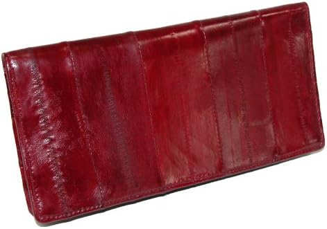 MJ Masters Womens Eel Skin Basic Checkbook Cover, Burgundy