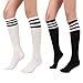 STYLEGAGA Women's Casual Knee High Socks (One Size : XS to M, Triple Stripe Asst-2P)