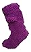 Ladies Girls Sherpa Fleece Slipper Booties with Gripper Sole and Pom Poms, one Size 4-7.5 USA