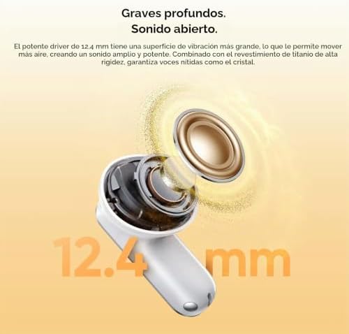 Buds T500 Pro Auriculares Inalámbricos con 50dB ANC Cancelación de Ruido, 56H de Batería, Auriculares Bluetooth TWS In-Ear con 12,4 mm Hi-Res Audio Controlador, Traducción con IA, Bluetooth 6.1