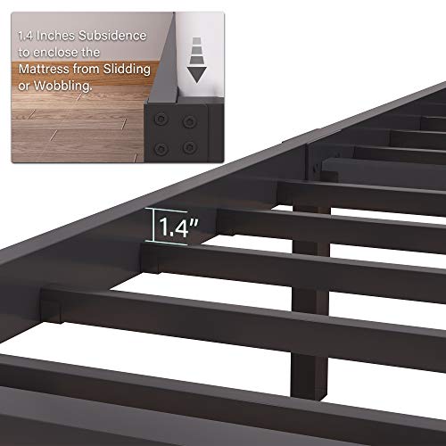 45MinST 14 Inch Reinforced Platform Bed Frame/3500lbs Heavy Duty/Easy
