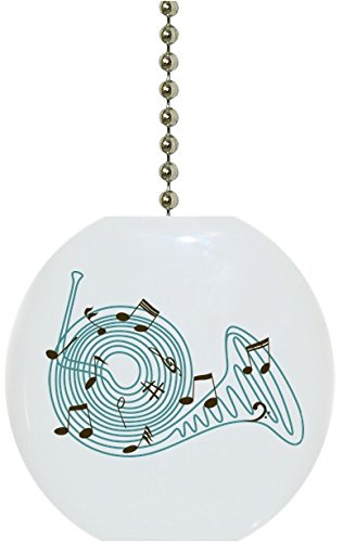 French Horn Musical Notes Solid Ceramic Fan Pull