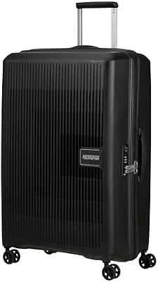Aerostep - Spinner L, Valigia Espandibile, 77 cm, 101.5/109 L, Nero (Black)