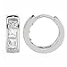 14K Gold Mini Cubic Zirconia Princess-cut Huggie Small Hoop Earrings 3x9mm