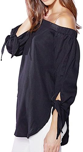 KAIGENINA Women's Long Sleeve Blouse Strapless Off Shoulder Strapless Top