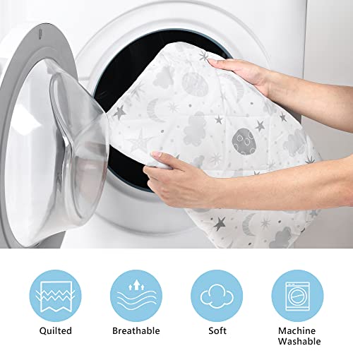 TILLYOU Cloudy Soft Waterproof Pack and Play Sheet Quilted, Breathable