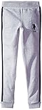 U.S. Polo Assn. Big Boys' Fleece Jogger, Light Heather Gray, 10/12