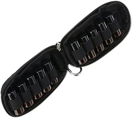 Essential Oil Key Chain Carrying Case - Holds 10 (2 ml) Oil Bottles - Portable Essential Oils Keychain Pouch Kit Travel Bag for Oil Bottles(no bottles) (Purple and Black)