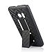 MICROSEVEN Compatible with HTC 10 Case - Dual Layer Armor Protector Slim Hybrid Case (Wave Holster Black)